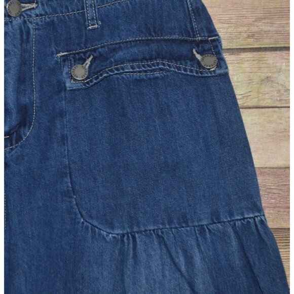 Velveret Barrel Leg Ankle Draw String Hem Blue Jeans Pants Size L 30 X 31 Pocket - Picture 3 of 12